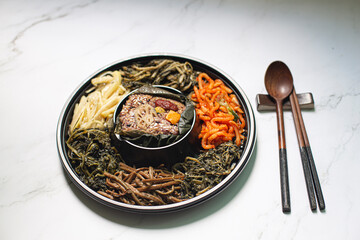 Korean traditional bibimbap Seasoned Vegetables