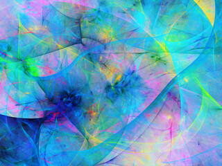 blue abstract fractal background 3d rendering illustration