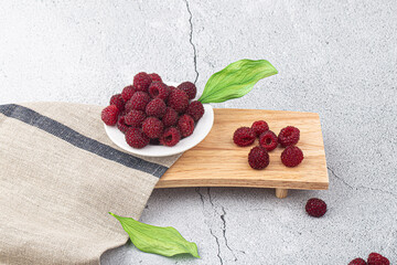 Raspberry, wild berry isolated on white background