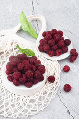 Raspberry, wild berry isolated on white background