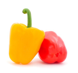 Peppers red and yellow isolated.