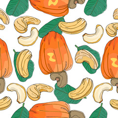 seamless background with cashew