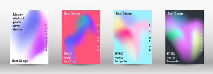 Set for liquid on colorful background.  Bright mesh blurred pattern in pink, blue, green tones.  Cover, poster, wallpaper. Colorful abstract texture. Poster design template.