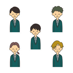 男性のビジネスマン上半身セット