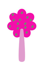 Cute Tree with Scribble Illustration