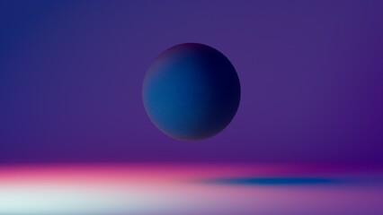 3d render minimalism sphere blue on the background