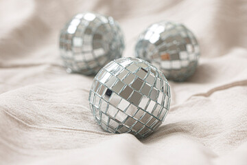 Silver christmas ball isolated on white