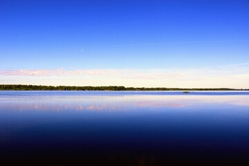 sunset over the lake