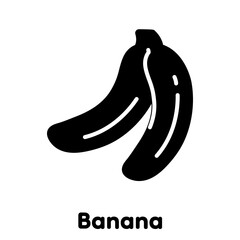 Banana glyph icon, Vector, Illustration.