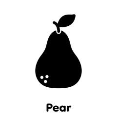 Pear glyph icon, Vector, Illustration.