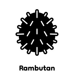 Rambutan glyph icon, Vector, Illustration.