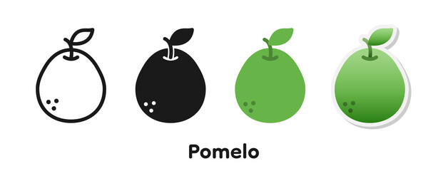 Vector icon set of Pomelo.