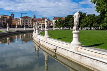 The Prato della Valle square in Padua on a summer day