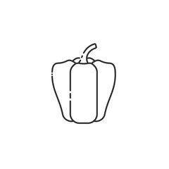 Paprika fruit vector isolated. Paprika outline icon on white background