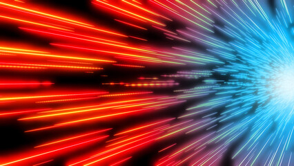 Abstract background neon glow orange red colors, cosmic speed concept, dynamic tail of the comet science fiction illustration render.