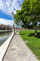The Prato della Valle square in Padua on a summer day