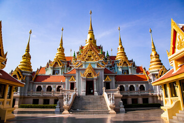 Naklejka premium Phra Mahathat Chedi Phakdee Prakat temple in Prachuap Khiri Khan, Thailand