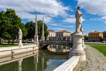 The Prato della Valle square in Padua on a summer day