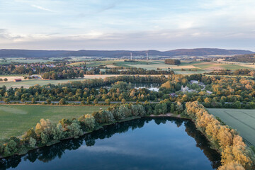 Fototapeta premium Landscape and panorama view of drone