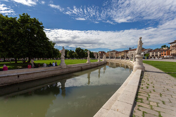 The Prato della Valle square in Padua on a summer day