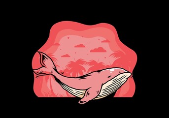 The big whale of ocean illustration