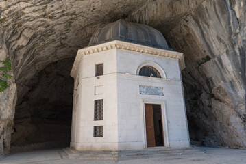 Temple of Valadier hidden in the Frasassi gorge Ancona Italy