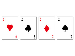 エースマークのトランプカードが4枚横一列に並んだイラスト