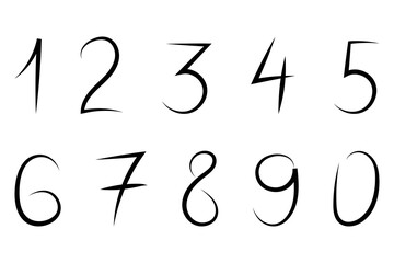 A set of hand drawn minimal simple numbers. Good for any project.