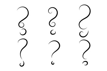 Naklejka premium A set of simple hand drawn question marks. Good for any project.
