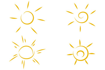 A set of hand drawn simple suns. Good for any project.