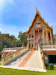 Naklejka premium Wat Khao Daeng temple in Prachuap Khiri Khan, Thailand