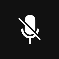 Microphone mute icon on grey background