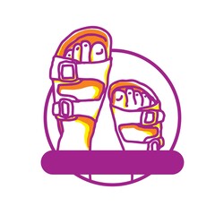 illustration of wearing sandals
