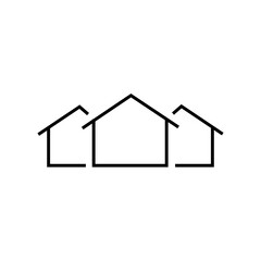 Home icons. Basic elements. Editable Vector. Flat icon in the form of black lines on a white background. House symbol in EPS10