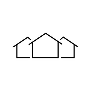 Home icons. Basic elements. Editable Vector. Flat icon in the form of black lines on a white background. House symbol in EPS10