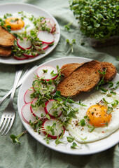 Rye bread  with fried egg