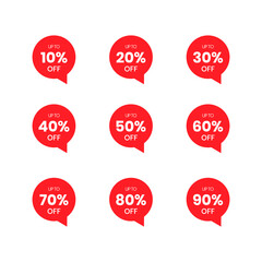 sale discount round stickers set