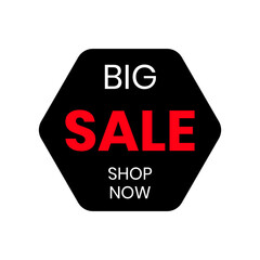 Big sale discount poster or sticker with interesting shape