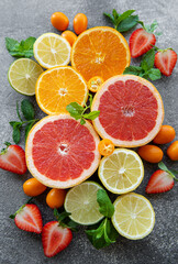 Fototapeta na wymiar Fresh summer fruits