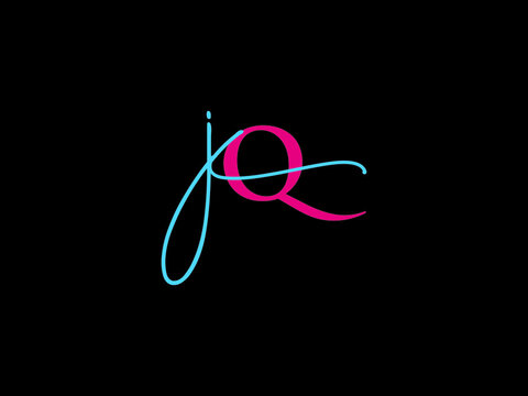 Unique JQ Signature Letter Logo, Signature jq qj Logo Icon Vector Art For Clothing Or Cosmetics Shop