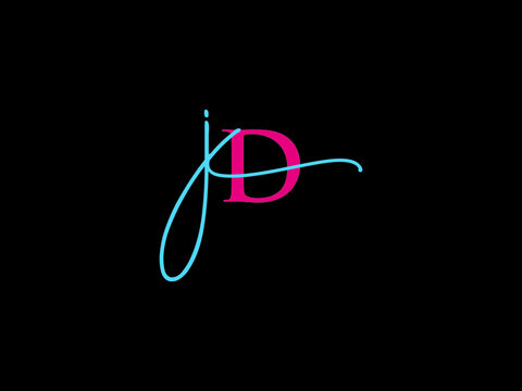 Unique JD Signature Letter Logo, Signature jd dj Logo Icon Vector Art For Clothing Or Cosmetics Shop