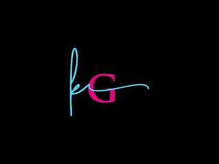 Luxury KG Signature Logo, Signature Kg gk Logo Letter Vector With Colorful Image Design For Company