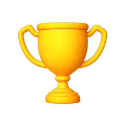 Champion cup icon, winners trophy isolated on white