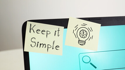 Keep it simple is shown using the text