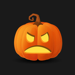 Halloween scary orange pumpkin Holiday cartoon concept