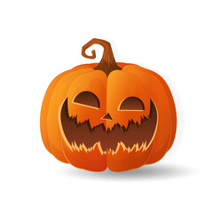 Halloween scary orange pumpkin Holiday cartoon concept