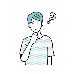 疑問をもつ男性のイラスト