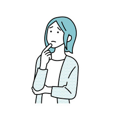 ラフな服装の女性のイラスト