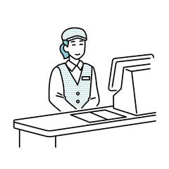 飲食店の店員のイラスト