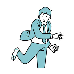 投げる男性ビジネスパーソンのイラスト